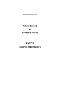 Australian Transport Council  National Standard for Commercial Vessels