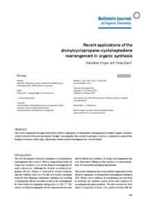 Recent applications of the divinylcyclopropane–cycloheptadiene rearrangement in organic synthesis