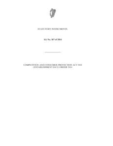 STATUTORY INSTRUMENTS.  S.I. No. 367 of 2014 ————————