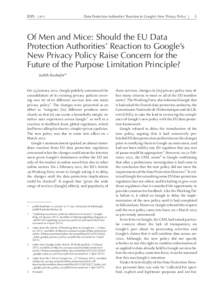 EDPL  1|2015 Data Protection Authorities’ Reaction to Google’s New Privacy Policy