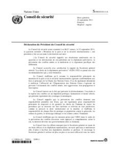 Nations Unies  Conseil de sécurité S/PRST[removed]Distr. générale