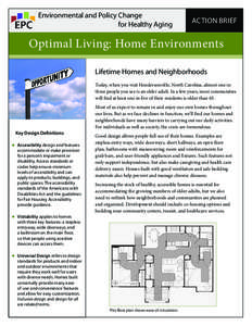 Environmental and Policy Change for Healthy Aging action brief  Optimal Living: Home Environments