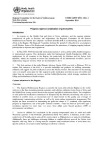 Regional Committee for the Eastern Mediterranean Sixty-first session Provisional agenda item 3(b) EM/RC61/INF.DOC.1 Rev.1 September 2014