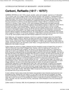 Carboni, Raffaello[removed]?) Biographical Entry - Australian Dictio[removed]of 3 http://www.adb.online.anu.edu.au/biogs/A030328b.htm