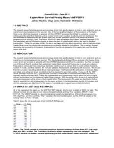 Kaplan-Meier Survival Plotting Macro %NEWSURV