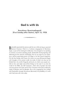 God Is with Us Barcelona, Quasimodogeniti (First Sunday after Easter), April 15, 1928 z B