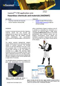 GasmetTM FTIR application note  version[removed]Oct[removed]Hazardous chemicals and materials (HAZMAT)