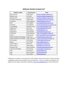 Microsoft Word - Software Vendor Contact List[removed]