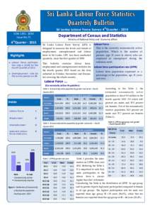 th  Sri Lanka Labour Force Survey 4 QuarterISSNIssue No.71