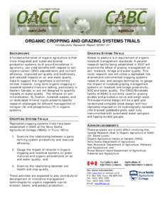 Sustainable agriculture / Agroecology / Livestock / Organic food / Organic farming / Grazing / Soil / Nova Scotia Agricultural College / Agriculture / Sustainability / Land management