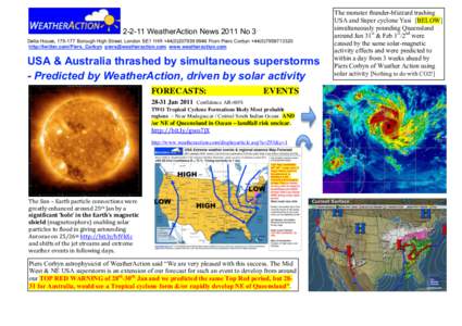 Squatters / Weather / Cyclone Yasi / Tropical cyclone / Meteorology / Atmospheric sciences / Piers Corbyn