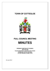 TOWN OF COTTESLOE  FULL COUNCIL MEETING MINUTES ORDINARY MEETING OF COUNCIL