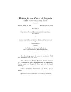 United States Court of Appeals FOR THE DISTRICT OF COLUMBIA CIRCUIT Argued March 10, 2011  Decided July 15, 2011