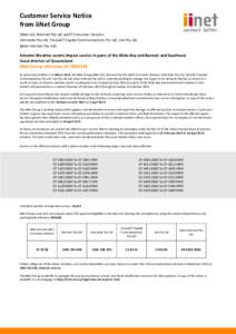 Customer Service Notice from iiNet Group (iiNet Ltd, Westnet Pty Ltd, AAPT Consumer Division, Internode Pty Ltd, TransACT Capital Communications Pty Ltd, Jiva Pty Ltd, Adam Internet Pty Ltd).