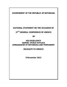 GOVERNMENT OF THE REPUBLIC OF BOTSWANA