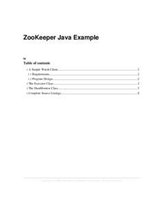 ZooKeeper Java Example  by Table of contents 1