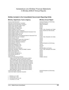 Alberta Finance - Annual Report[removed]Financial Statements