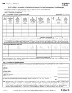 2013 FARMING – Calculation of Capital Cost Allowance (CCA) and Business-use-of home Expenses