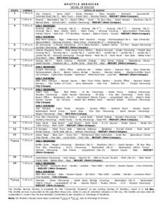 SHUTTLE SERVICES DETAIL OF ROUTES ROUTE TIMINGS