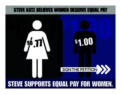 STEVE KATZ BELIEVES WOMEN DESERVE EQUAL PAY[removed] $  $