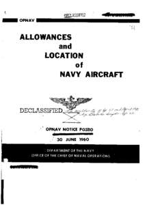 ALLOWANCES and LOCATION of NAVY AIRCRAFT