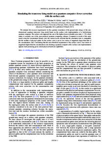 Physics / Quantum error correction / Quantum circuit / Stabilizer code / Quantum computer / One-way quantum computer / Controlled NOT gate / Qubit / Toric code / Quantum information science / Theoretical computer science / Quantum mechanics