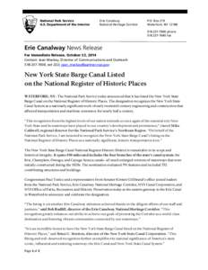 National Heritage Area / New York State Canal System / Champlain Canal / Cayuga–Seneca Canal / Erie / Schoharie Crossing State Historic Site / Chenango Canal / New York / Erie Canal / New York State Canal Corporation