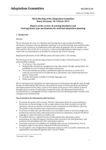 Adaptation Committee  AC[removed]Version of 31 May[removed]Third Meeting of the Adaptation Committee