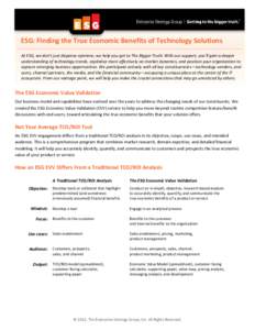 ESG: Finding the True Economic Benefits of Technology Solutions