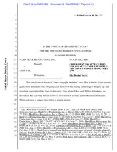 Case5:11-cv[removed]HRL Document18 Filed03[removed]Page1 of 13  1 ** E-filed March 30, 2012 **