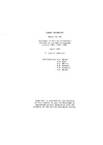 GLOBAL SE1 SMOLOGY  Report No 260 Catalogue of British earthquakes recorded by the BGS seismograph network 1982, 1983, 1984.