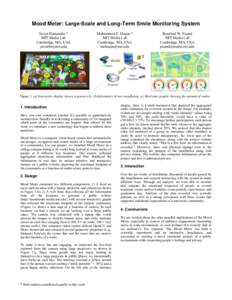 Mood Meter: Large-Scale and Long-Term Smile Monitoring System Javier Hernandez * MIT Media Lab Cambridge, MA, USA 