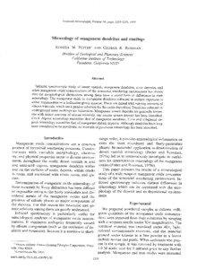 American Mineralogist, Volume 64, pages[removed], IgTg  Mineralogy of manganesedendritesand coatings