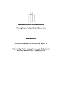 International Input-Output Association Working Papers in Input-Output Economics WPIOX[removed]Cristela Goce-Dakila and Francisco G. Dakila Jr.