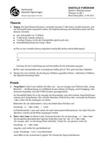 DIGITALE FORENSIK Modul 6: Betriebssysteme Übungen zu SB 3 Hans-Georg Eßer, Theorie