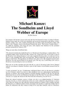 Broadway musicals / Rock operas / Michael Kunze / Dance of the Vampires / Andrew Lloyd Webber / Sylvester Levay / Jim Steinman / Evita / The Phantom of the Opera / Musical theatre / Theatre / Arts