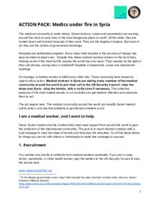      ACTION PACK: Medics under fire in Syria  