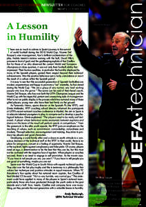 NEWSLETTER FOR COACHES NO 47 | OCTOBER 2010 A Lesson in Humility