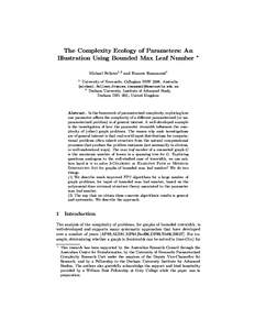 NP-complete problems / Analysis of algorithms / Parameterized complexity / Kernelization / Bidimensionality / Dominating set / Tree decomposition / Path decomposition / Feedback vertex set / Theoretical computer science / Computational complexity theory / Graph theory