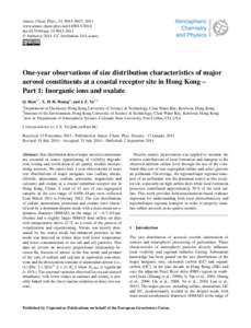 Atmos. Chem. Phys., 14, 9013–9027, 2014 www.atmos-chem-phys.net[removed]doi:[removed]acp[removed] © Author(s[removed]CC Attribution 3.0 License.  One-year observations of size distribution characteristics of m