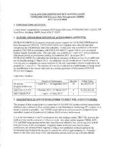 USTRANSCOM LIMITED SOURCE JUSTIFICATION   USTRANSCOM Reference Data Management (TRDM) HTC711-11-F-D028