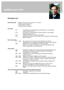 CURRICULUM VITAE  Christoph Leitl