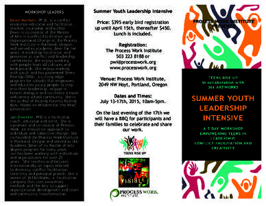 Workshop Leaders  Summer Youth Leadership Intensive Dawn Menken, Ph.D, is a conflict resolution educator and facilitator,