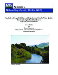 Appendix C  Synthesis of Design Guidelines and Experimental Data for Water Quality Function in Agricultural Landscapes in the Intermountain West Susan Buffler