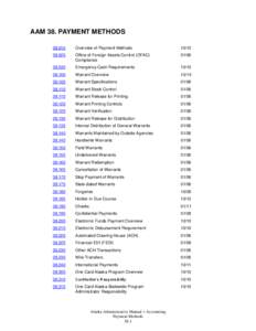 AAM 38. PAYMENT METHODS[removed]Overview of Payment Methods[removed]