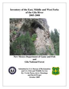 Inventory of the East, Middle and West Forks of the Gila River[removed]New Mexico Department of Game and Fish and