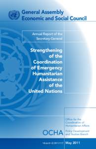 General Assembly Economic and Social Council Annual Report of the Secretary-General  Strengthening