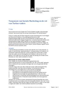 Toepassen van Sociale Marketing en de rol van Turkse vaders A. van LeeuwenhoeklaanMA Bilthoven Postbus 1