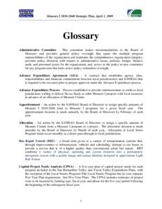 Strategic Plan Glossary of Terms