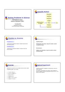 Knowledge / Experiment / Accuracy and precision / Dependent and independent variables / Variable / Control variable / Scientific method / Statistics / Science / Design of experiments